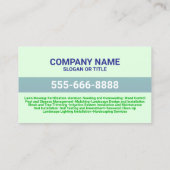 Bedrijf Lawn Care Service | Logo voor landschapsar Visitekaartje (Achterkant)