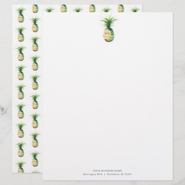 Bedrijf Letterhead Design Ananas Briefhoofd (Voorkant / Achterkant)