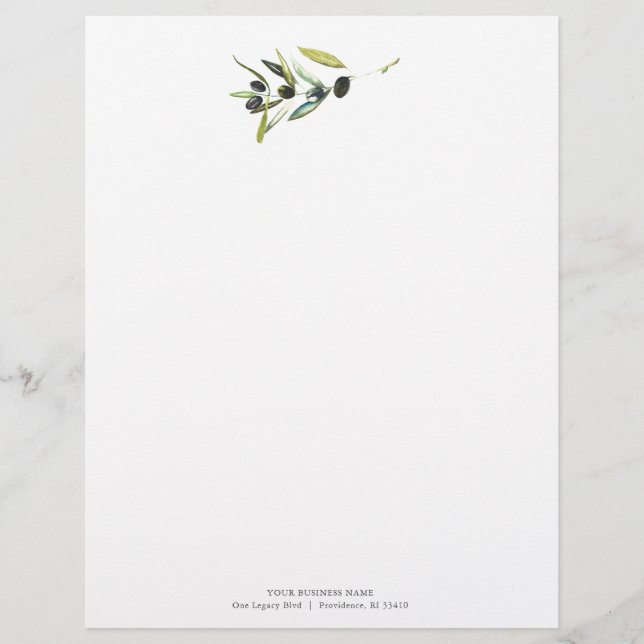 Bedrijf Letterhead Design Olive Branch Briefhoofd (Voorkant)