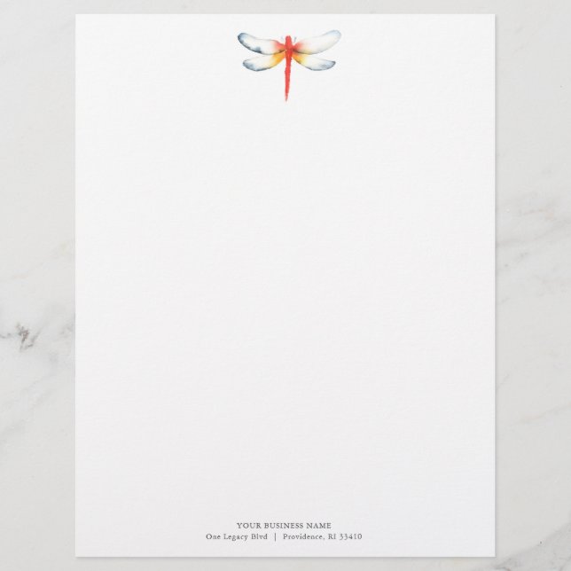 Bedrijf Letterhead Design Red Dragonfly Briefhoofd (Voorkant)