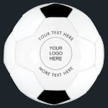 Bedrijf Logo Afbeelding Tekst Sjabloon Aangepast Voetbal<br><div class="desc">Custom Upload Voeg Company Business Logo Afbeelding Creëer toe aan uw eigen elegante Voetbal.</div>