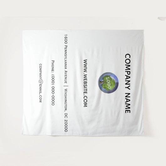 Bedrijf logo bedrijf achtergrond wandkleed (Voorkant (horizontaal))