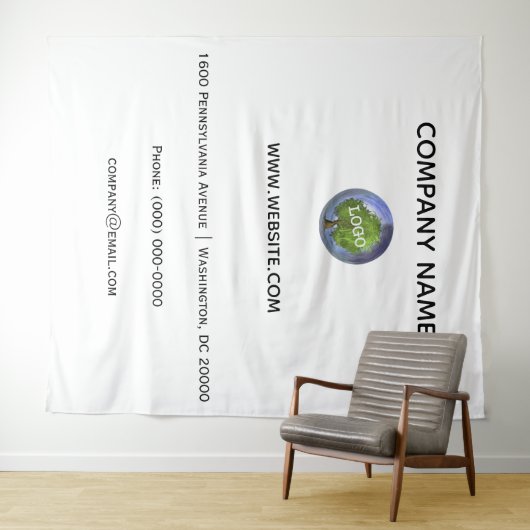 Bedrijf Logo Bedrijfsachtergrond Wandkleed (In Situ (horizontaal))