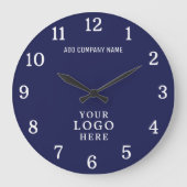 Bedrijf Logo Bedrijfsnaam Bedrijfsmerk Navy Grote Klok (Voorkant)