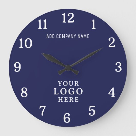 Bedrijf Logo Bedrijfsnaam Bedrijfsmerk Navy Grote Klok (Voorkant)