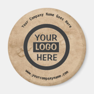 Bedrijf Logo & Bedrijfsnaam   Bruine achtergrond o Magneet