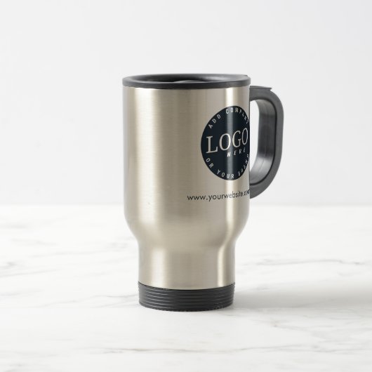 Bedrijf Logo Bedrijfswebsite Medewerkers Swag Reisbeker (Voorkant rechts)