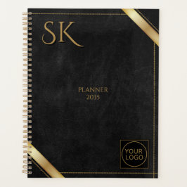 Bedrijf Logo Black and Gold Luxury Planner