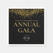 Bedrijf Logo Black Gold Confetti Jaarlijks Gala Servet (Voorkant)