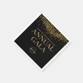 Bedrijf Logo Black Gold Confetti Jaarlijks Gala Servet (Hoek)