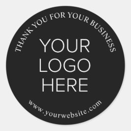Bedrijf Logo Black Hartelijk dank Ronde Sticker
