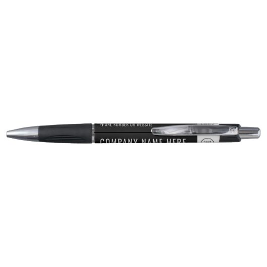 Bedrijf Logo Black Minimal Business Pen (Achterkant)