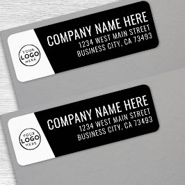 Bedrijf Logo Black Minimal Modern Business Etiket