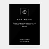 Bedrijf Logo | Black Modern Professional Acryl Bord (Voorkant)