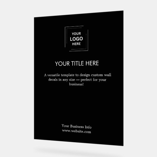 Bedrijf Logo | Black Modern Professional Acryl Bord (Hoek)