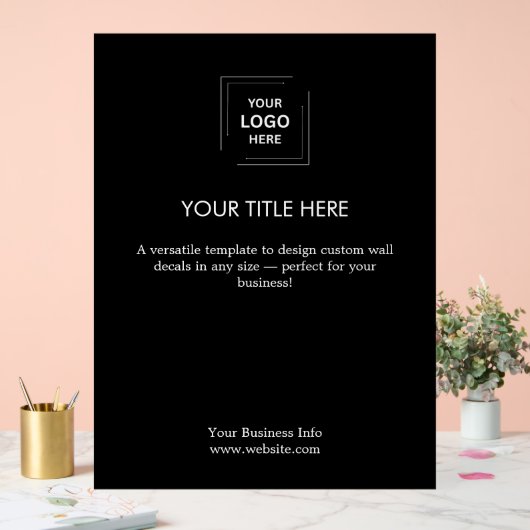 Bedrijf Logo | Black Modern Professional Acryl Bord (Huwelijk)