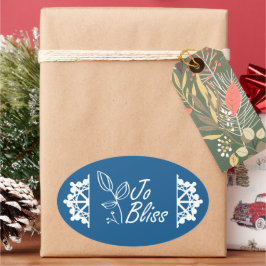 Bedrijf Logo, Blue Holiday Gift Label Sticker