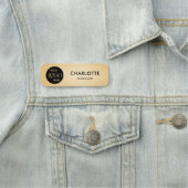 Bedrijf Logo Branded Professional Employee Gold Naamplaatje (In situ)