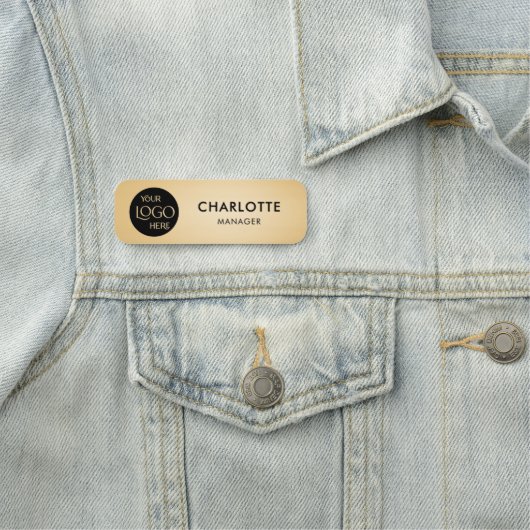 Bedrijf Logo Branded Professional Employee Gold Naamplaatje (In situ)
