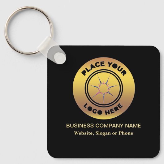 Bedrijf Logo Branding Gold Custom Sleutelhanger (Voorkant)