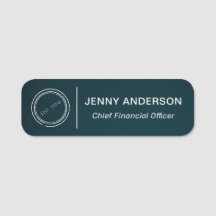 Bedrijf Logo Brushed Faux Employee Name Tag