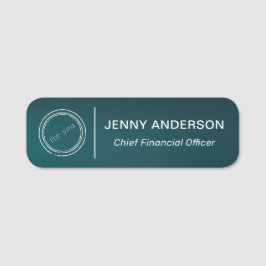 Bedrijf Logo Brushed Faux Employee Name Tag