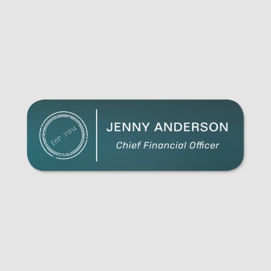 Bedrijf Logo Brushed Faux Employee Name Tag (Voorkant)