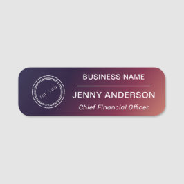 Bedrijf Logo Brushed Faux Employee Name Tag