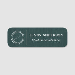Bedrijf Logo Brushed Faux Employee Name Tag