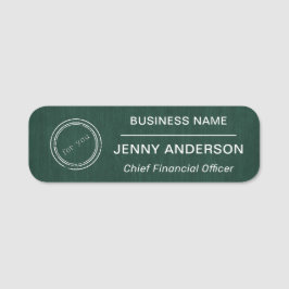 Bedrijf Logo Brushed Faux Employee Name Tag