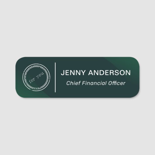 Bedrijf Logo Brushed Faux Employee Name Tag (Voorkant)