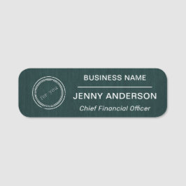 Bedrijf Logo Brushed Faux Employee Name Tag