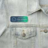 Bedrijf Logo Brushed Faux Employee Name Tag (In situ)