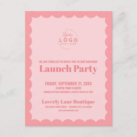 Bedrijf Logo Business Grand Opening Briefkaart (Voorkant)