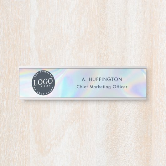 Bedrijf Logo Business Holographic Employee Deurbordje (Voorkant)