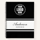 Bedrijf Logo Business Monogram Script Naam en tite Notitieboek (Voorkant)