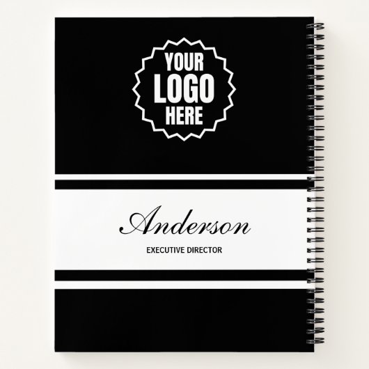 Bedrijf Logo Business Monogram Script Naam en tite Notitieboek (Achterkant)