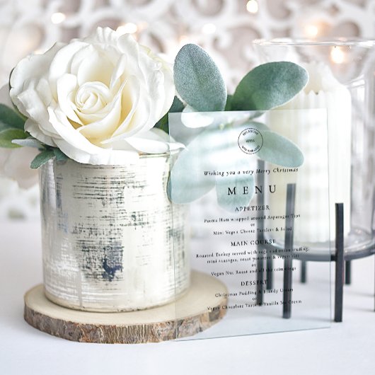 Bedrijf Logo Christmas Party Menu Acryl Uitnodigingen