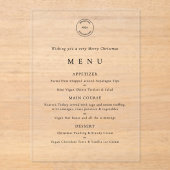 Bedrijf Logo Christmas Party Menu Acryl Uitnodigingen (Voorkant)