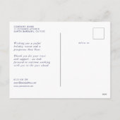 Bedrijf Logo Christmas Snowflakes Navy Corporate Feestdagenkaart (Achterkant)