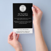 Bedrijf Logo Clean Zwart & Wit Adverteren Flyer (Hand)