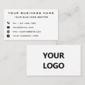 Bedrijf Logo Contactgegevens Professional Visitekaartje (Voorkant / Achterkant)