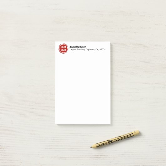 Bedrijf Logo CUSTOM 4"x6" Post-it® Notes (Op bureau)