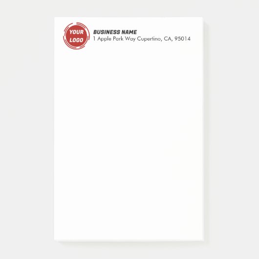 Bedrijf Logo CUSTOM 4"x6" Post-it® Notes (Voorkant)