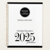 Bedrijf Logo Custom Black 2025 Planner (Voorkant)