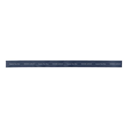 Bedrijf Logo Custom Business Packaging Navy Satijnen Lint (Voorkant)
