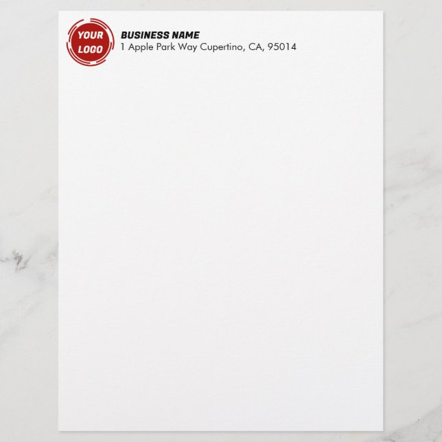 Bedrijf Logo CUSTOM Letterhead Briefhoofd (Voorkant)