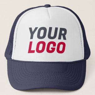 Bedrijf Logo CUSTOM Navy, Rood en Wit Trucker Pet