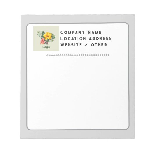 Bedrijf Logo Custom Notitieblok Neutrale Kleuren (Voorkant)
