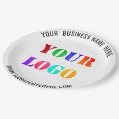 Bedrijf Logo Custom Text Paper Borden Sjabloon Papieren Bordje (Gekanteld)